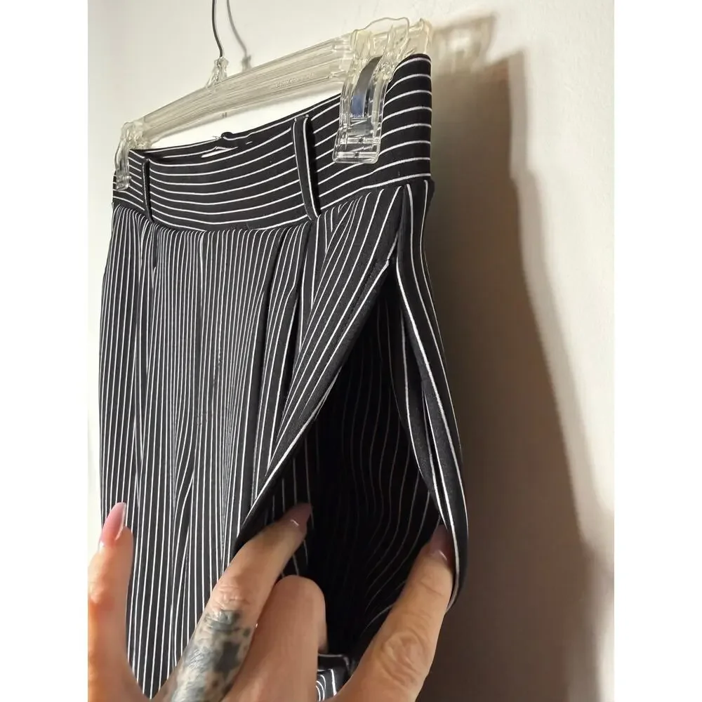 Chrome Riot M Pinstripe Pull On Menswear Pleated Trouser Pants Office Siren EUC - Picture 5 of 9